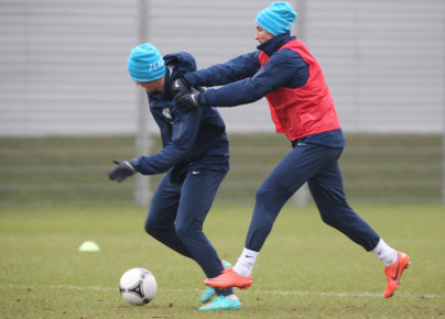 Open training session before the match of the 17th round of the Russian Championship CSKA c