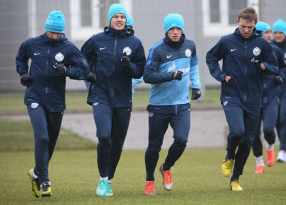Open training session before the match of the 17th round of the Russian Championship CSKA c