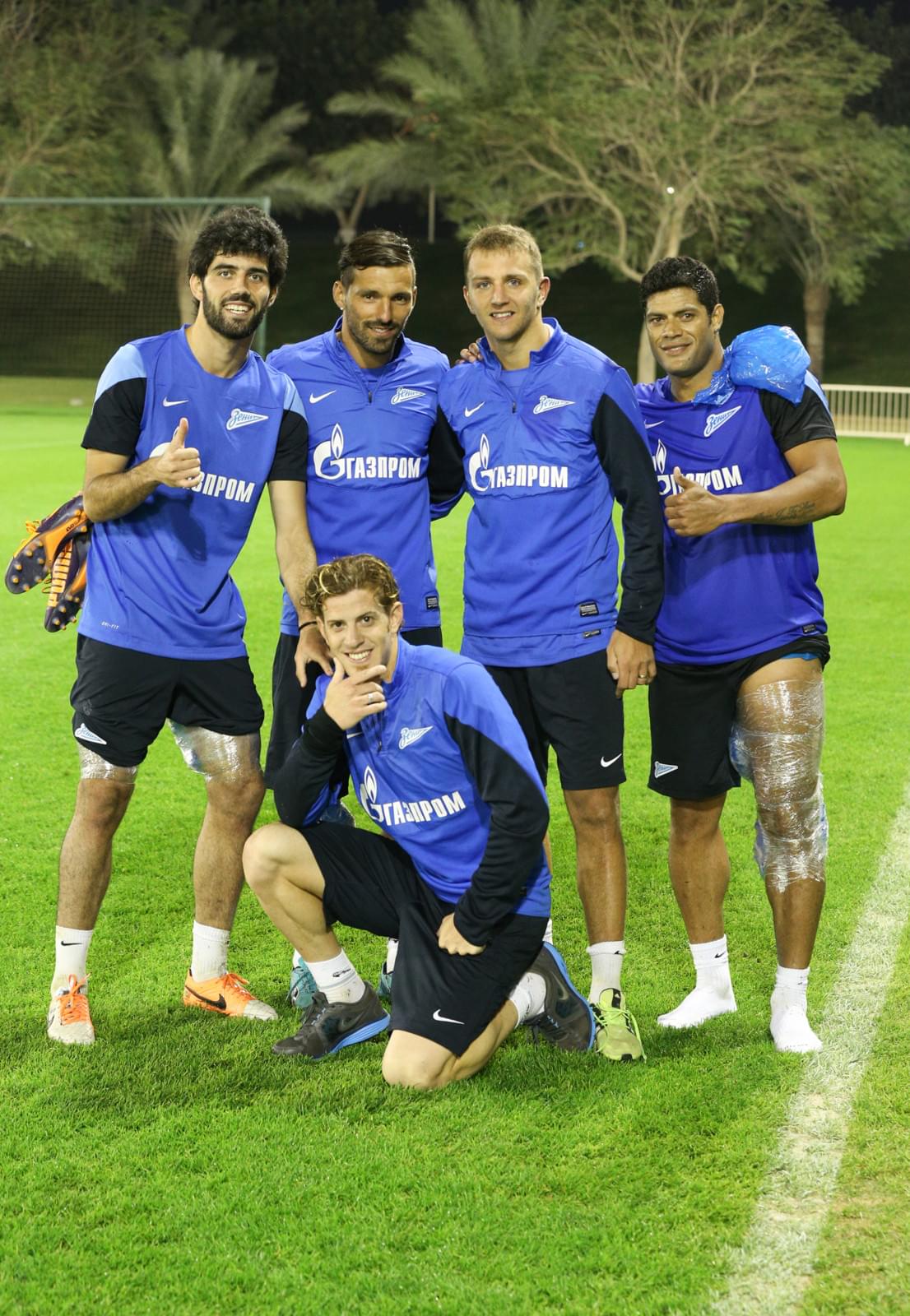 Зимние сборы «Зенита» в Дохе, вечерняя тренировка