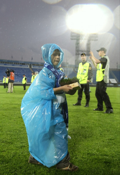 «ОБИ» подарил газон «Петровского» болельщикам