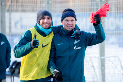 Тренировка «Зенита» перед матчем с «АЗ»