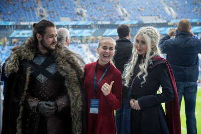 Косплееры киносериала «Игра престолов» на матче «Зенит» — «Ростов»