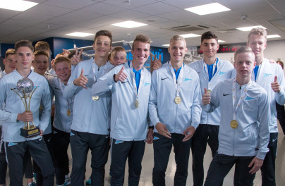 Церемония чествования победителей первенства России по футболу U-16