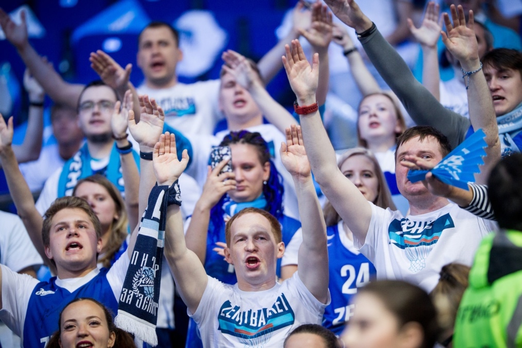 Болельщики на метче за третье место Единой Лиги ВТБ 2017/2018 УНИКС — «Зенит»