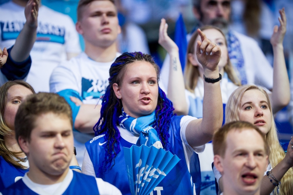 Болельщики на метче за третье место Единой Лиги ВТБ 2017/2018 УНИКС — «Зенит»