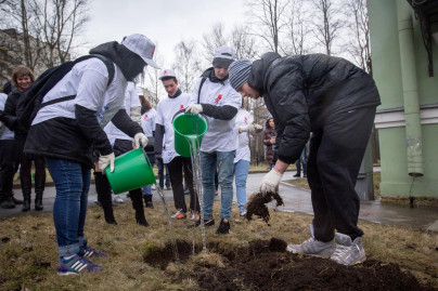 Посадка деревьев в рамках марафона «90 добрых дел»