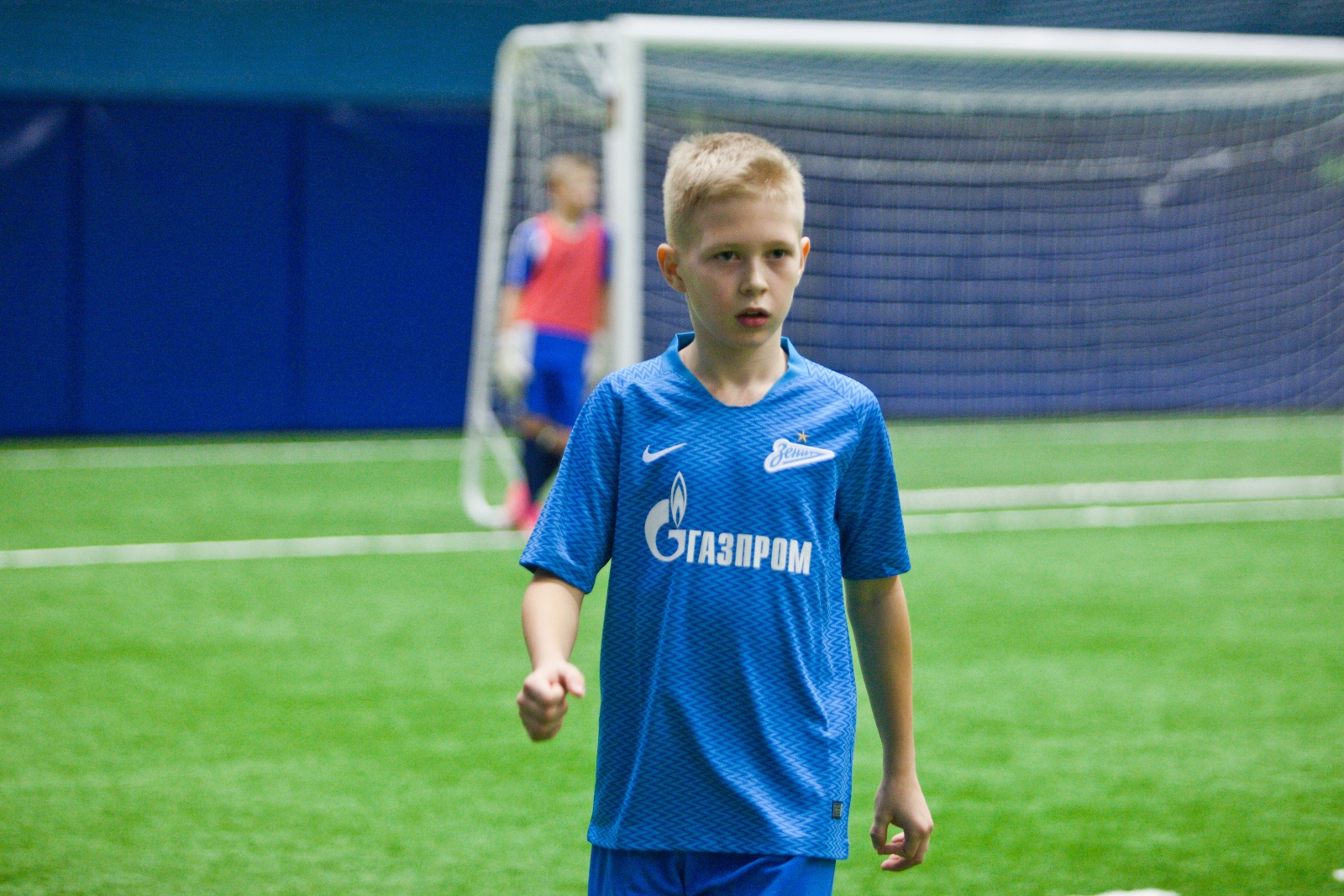 Победитель конкурса «Попади в „Зенит“» Роман Ведищев на тренировке в Академии