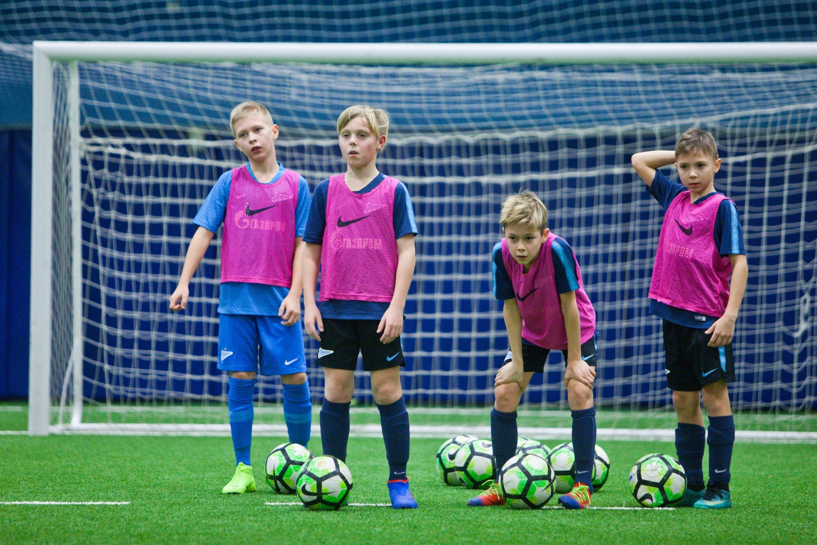 Победитель конкурса «Попади в „Зенит“» Роман Ведищев на тренировке в Академии