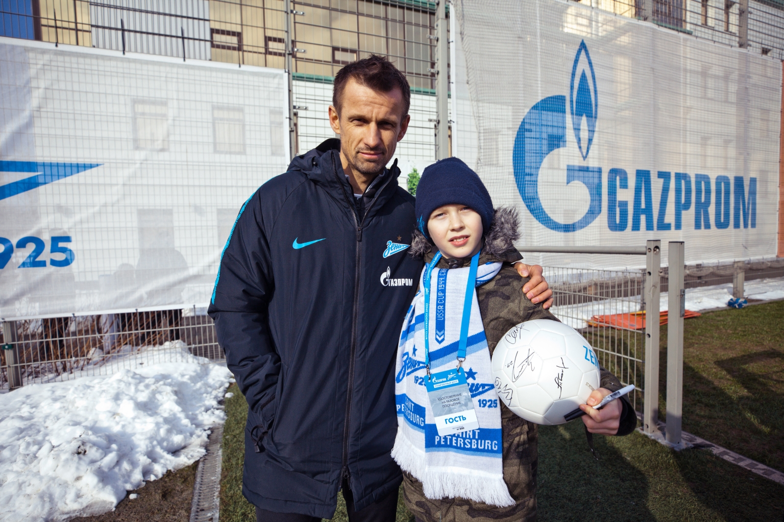 Победитель конкурса «Попади в „Зенит“» Роман Ведищев в «Газпром» — тренировочном центре