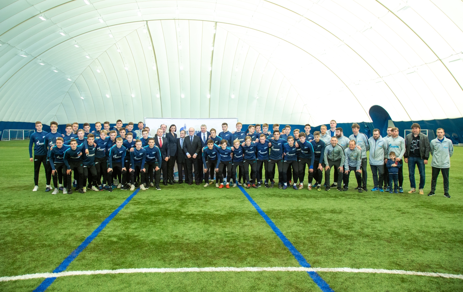 Церемония открытия футбольного манежа в «Газпром»-Академии