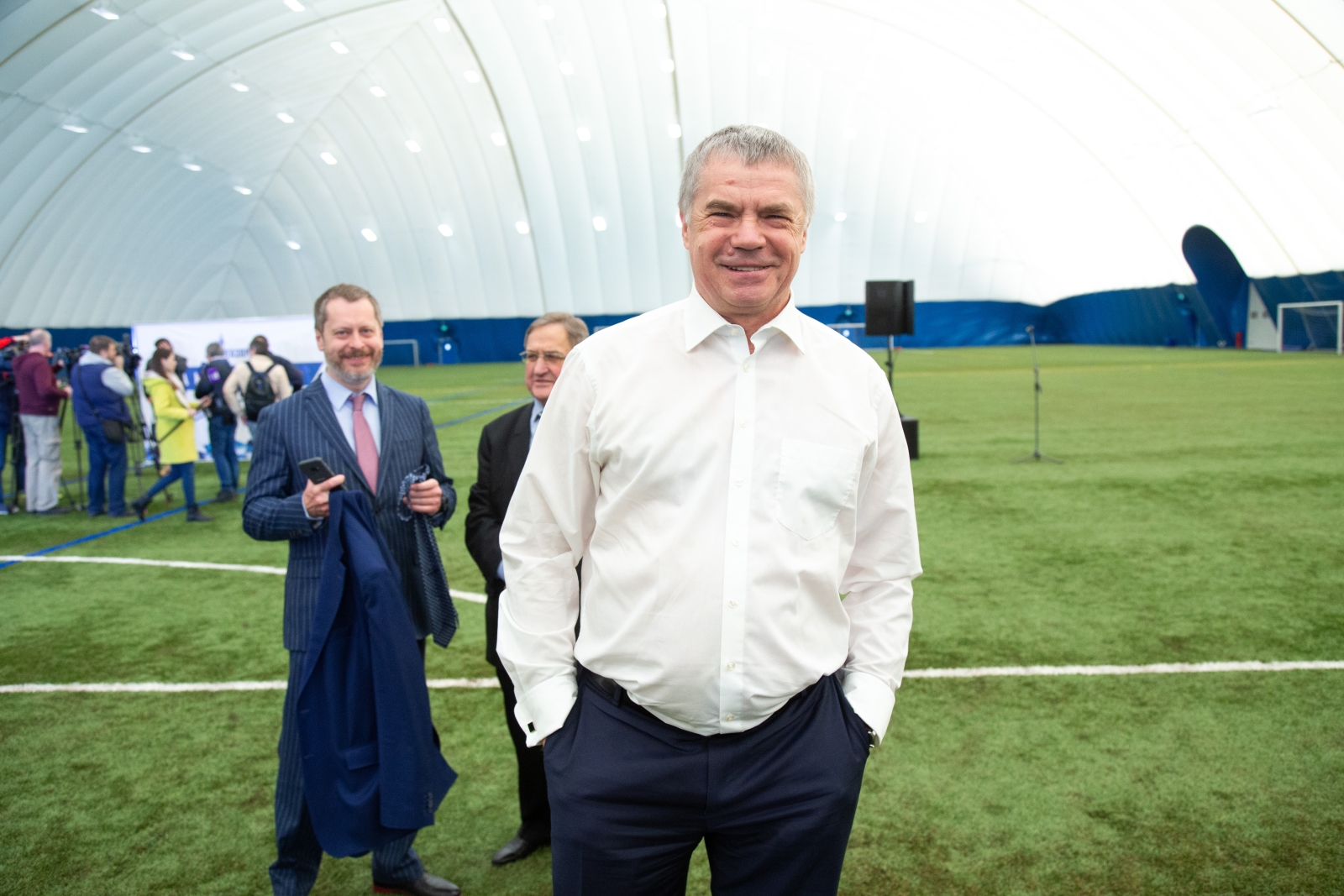 Церемония открытия футбольного манежа в «Газпром»-Академии