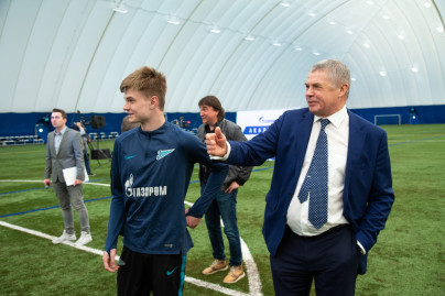 Церемония открытия футбольного манежа в «Газпром»-Академии