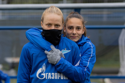 Тренировка женской команды «Зенит» перед матчем с ЦСКА