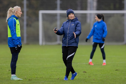 Training of the women's team Zenit before the match with CSKA