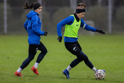 Training of the women's team Zenit before the match with CSKA