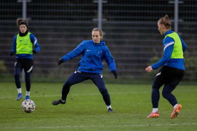 Training of the women's team Zenit before the match with CSKA