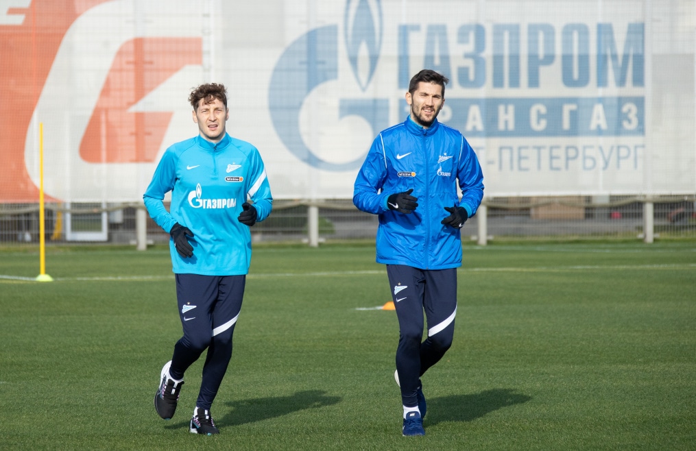 Тренировка «Зенита» перед матчем с «Арсеналом»