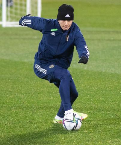 Тренировка сборной России перед матчем с Кипром