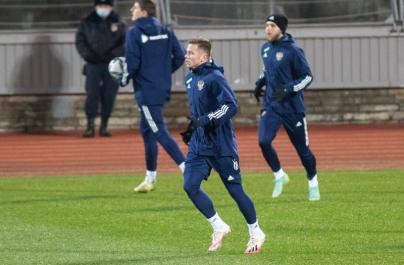 Тренировка сборной России перед матчем с Кипром