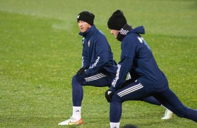 Тренировка сборной России перед матчем с Кипром