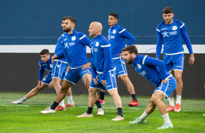 Тренировка  сборной Кипра перед матчем со сборной России