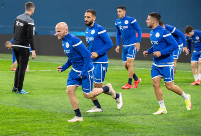 Тренировка  сборной Кипра перед матчем со сборной России