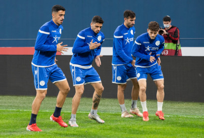 Тренировка  сборной Кипра перед матчем со сборной России