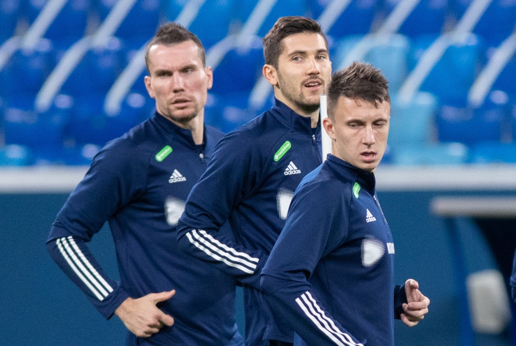 Тренировка сборной России перед матчем с Кипром