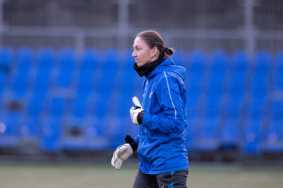 Тренировка женской команды перед матчем с «Чертаново»