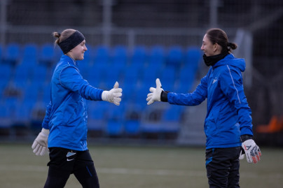 Тренировка женской команды перед матчем с «Чертаново»