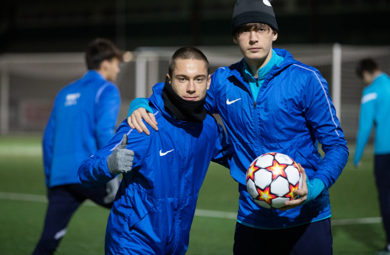 Тренировка молодежного «Зенита» перед матчем с «Мальмё»
