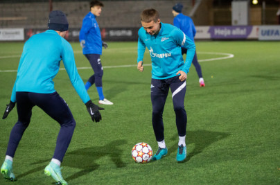 Тренировка молодежного «Зенита» перед матчем с «Мальмё»