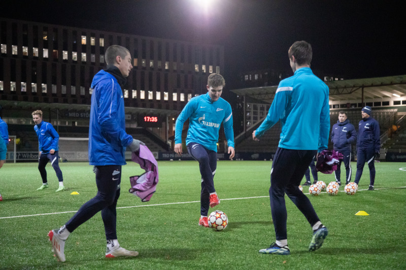 Тренировка молодежного «Зенита» перед матчем с «Мальмё»