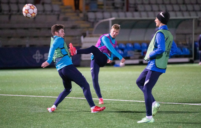 Тренировка молодежного «Зенита» перед матчем с «Мальмё»