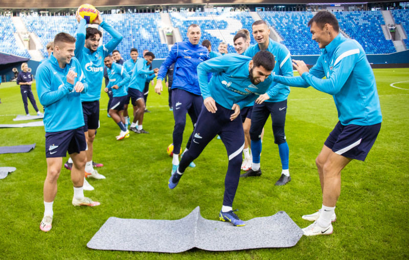 Тренировка «Зенита» перед матчем с «Уфой»