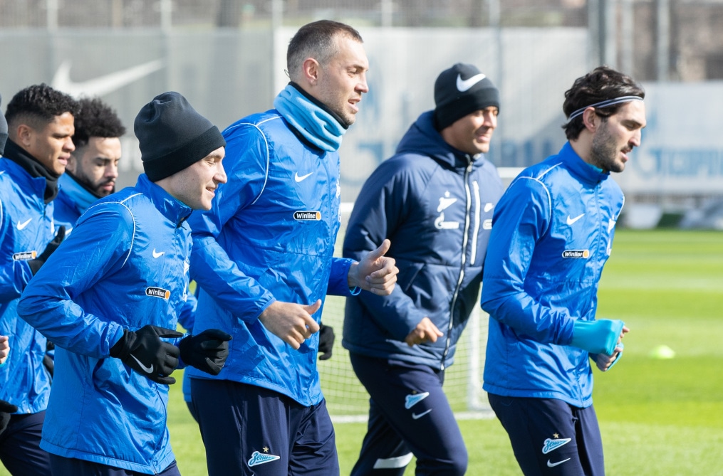 Тренировка «Зенита» в Удельном парке