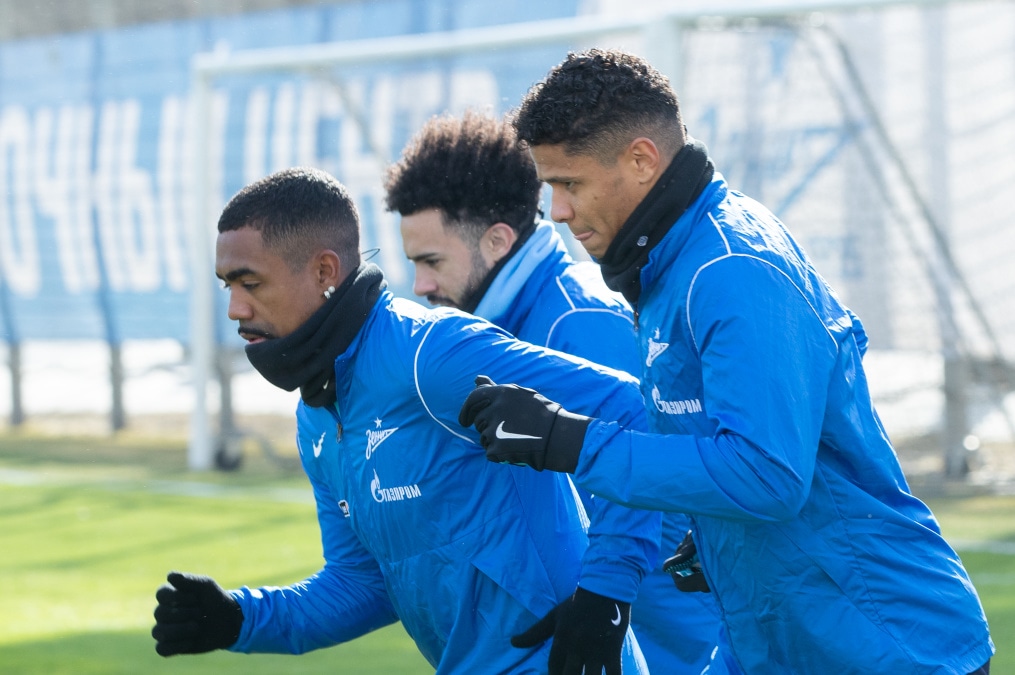 Тренировка «Зенита» в Удельном парке