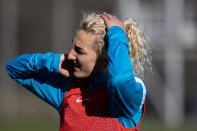Training of the Zenit women's team before the match with Lokomotiv