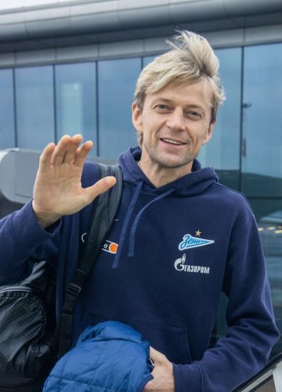 Команда «Зенит» перед вылетом на матч с «Краснодаром»