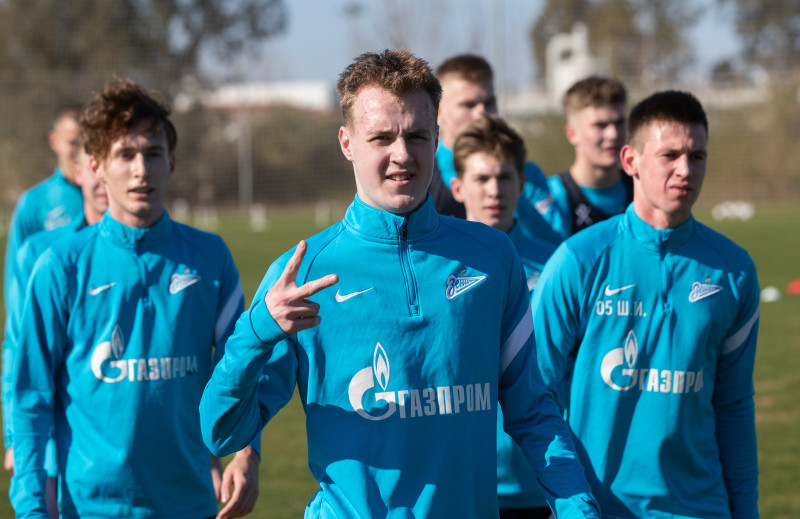 Учебно-тренировочные сборы команды «Зенит» U-19 в Турции, тренировка 31 января