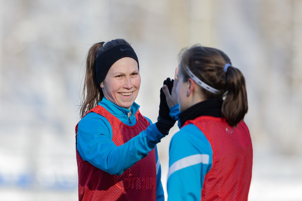 Тренировка женской команды «Зенит» перед матчем с «Крыльями Советов»