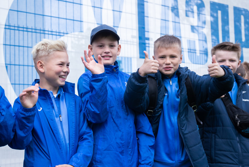 Игроки команды «Газпром»-Академии 2013 г.р. на тренировке «Зенита»