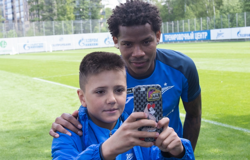 Игроки команды «Газпром»-Академии 2013 г.р. на тренировке «Зенита»