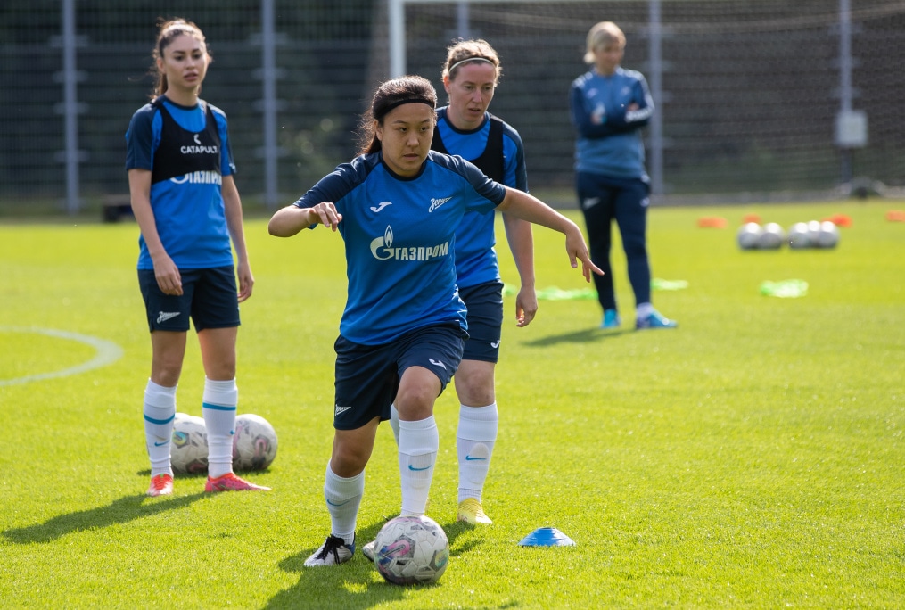 Тренировка женской команды «Зенит» перед матчем c «Рубином»