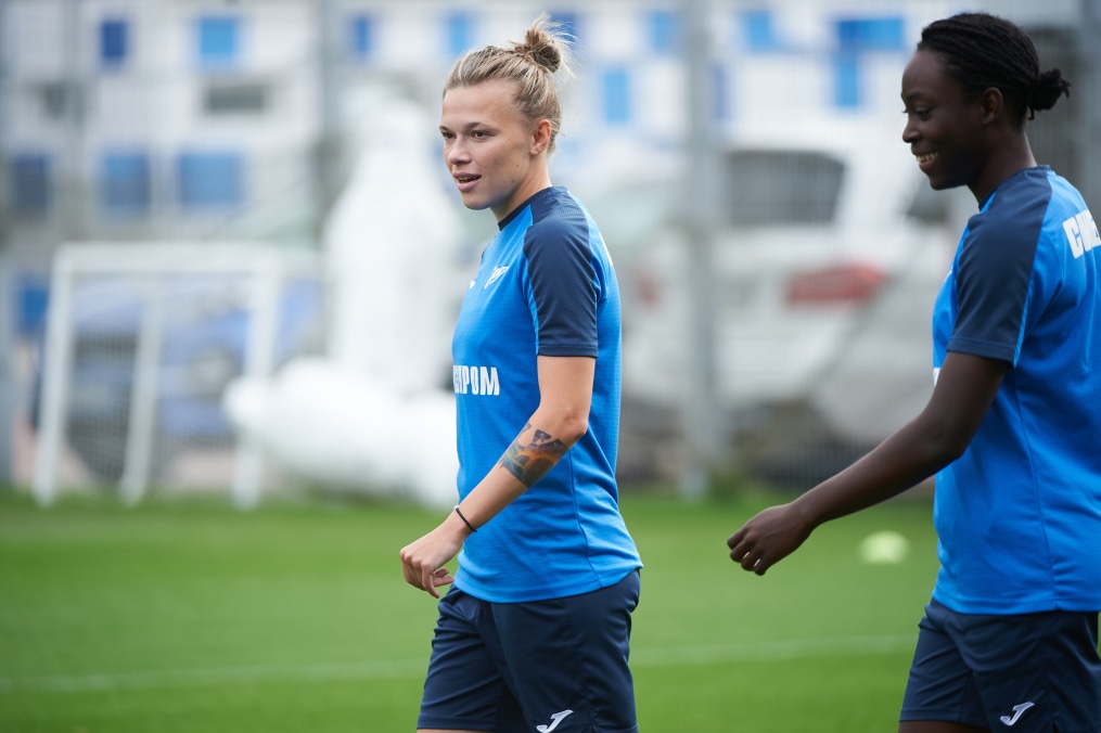 Тренировка женской команды «Зенит» перед матчем с «Динамо»