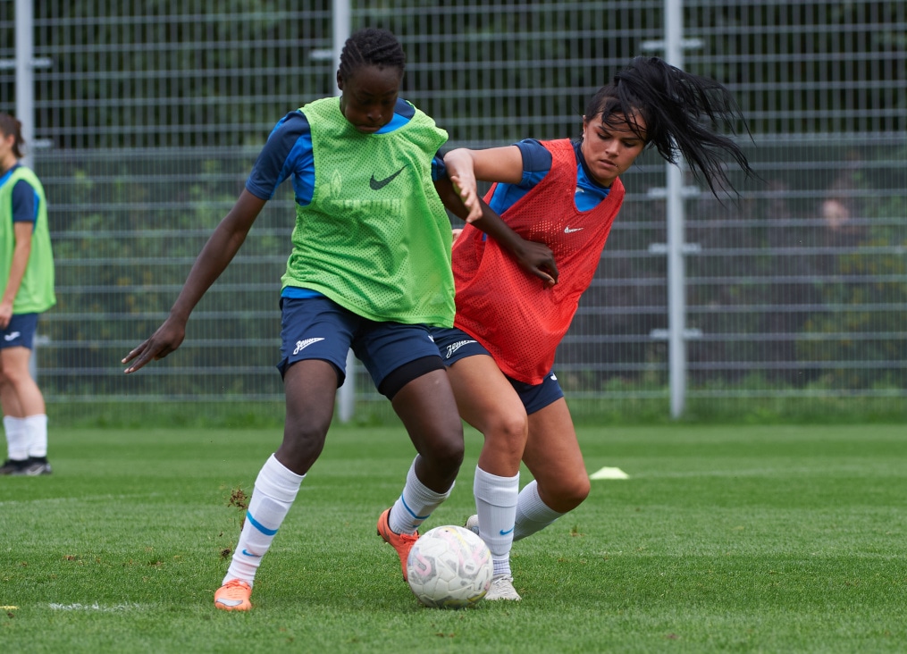 Тренировка женской команды «Зенит» перед матчем с «Динамо»