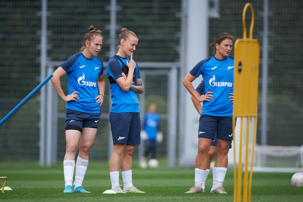 Тренировка женской команды «Зенит» перед матчем с «Динамо»