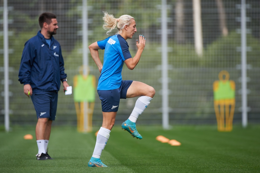 Тренировка женской команды «Зенит» перед матчем с «Динамо»