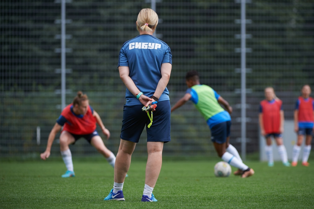 Тренировка женской команды «Зенит» перед матчем с «Динамо»