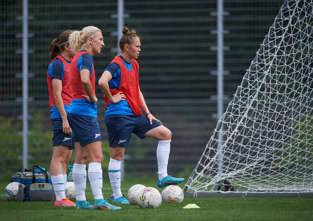 Тренировка женской команды «Зенит» перед матчем с «Динамо»